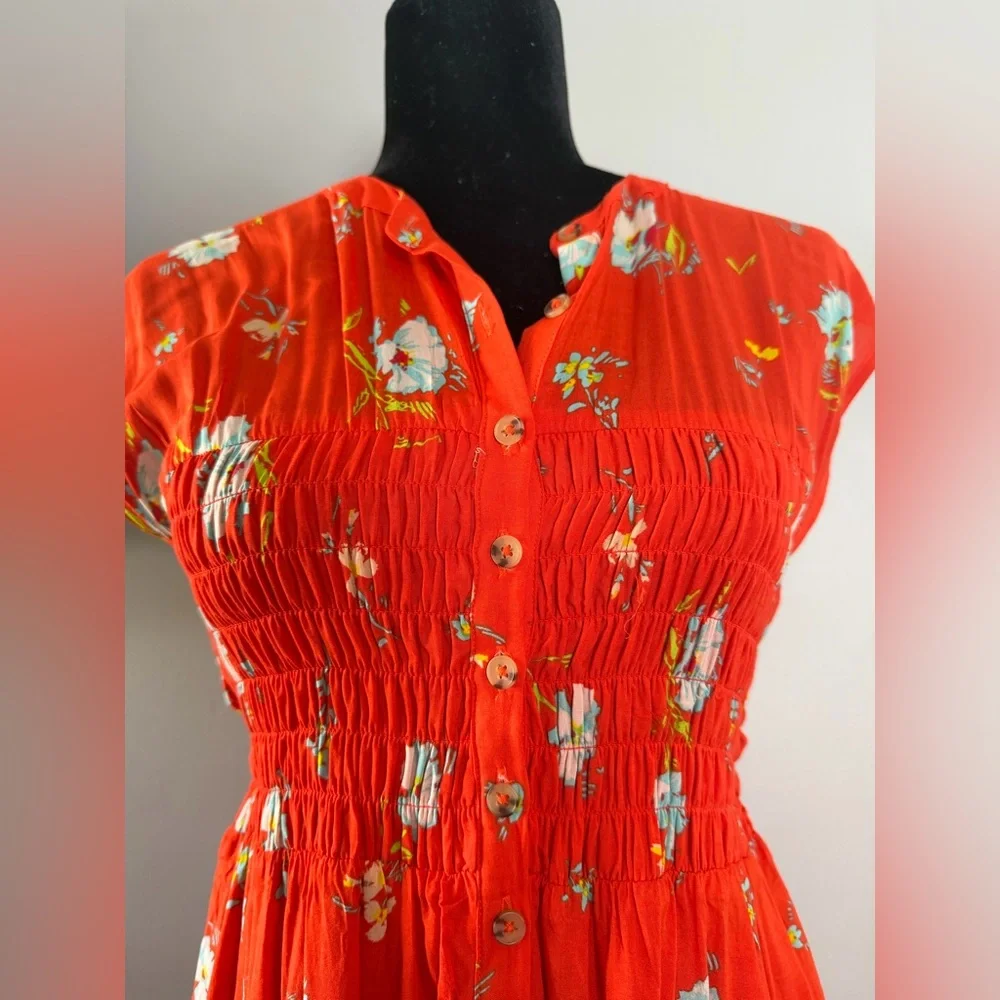 Free people Floral‎ Orange Dress